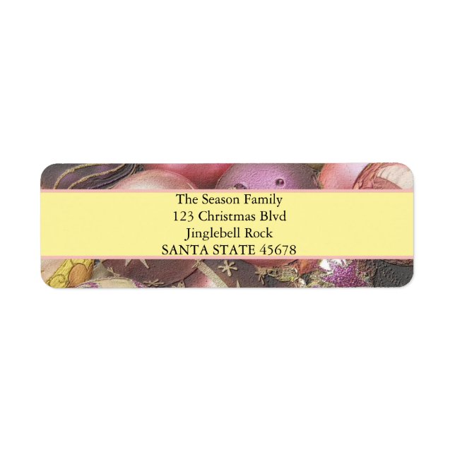 Etiqueta Pastel Ornaments Natal (Frente)