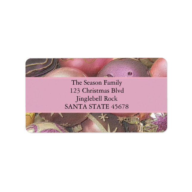 Etiqueta Pastel Ornaments Natal (Frente)