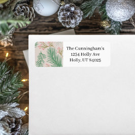 Etiqueta Pastel Pink Holly Natal