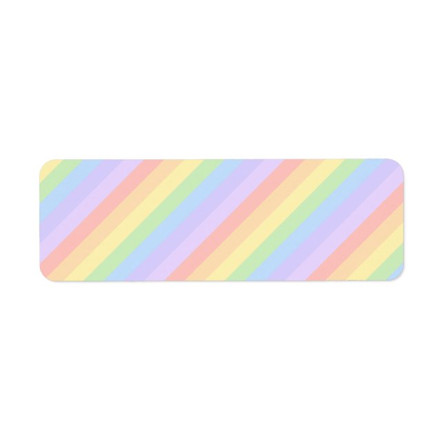 Etiqueta Pastel Rainbow Stripes. (Frente)