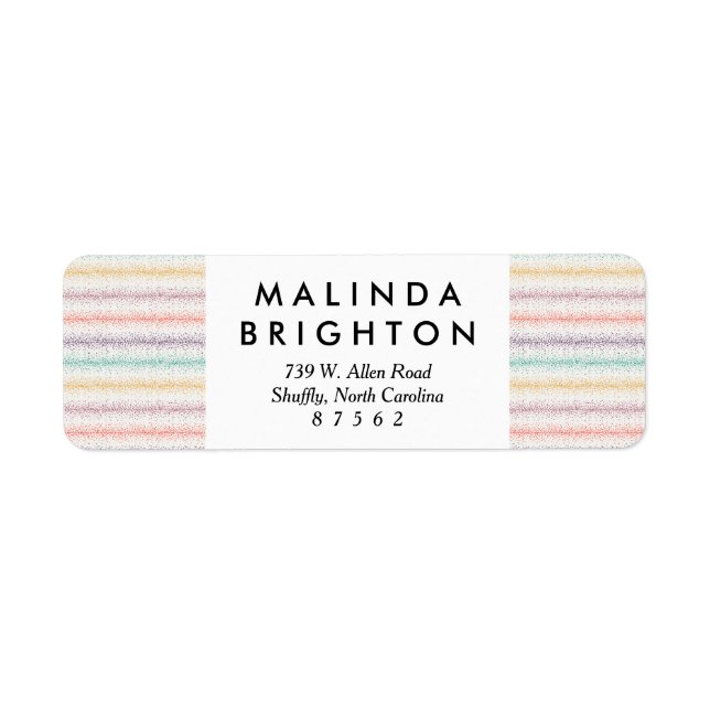 Etiqueta Pastel Spray Sprinkle listras modernas linhas cint (Frente)