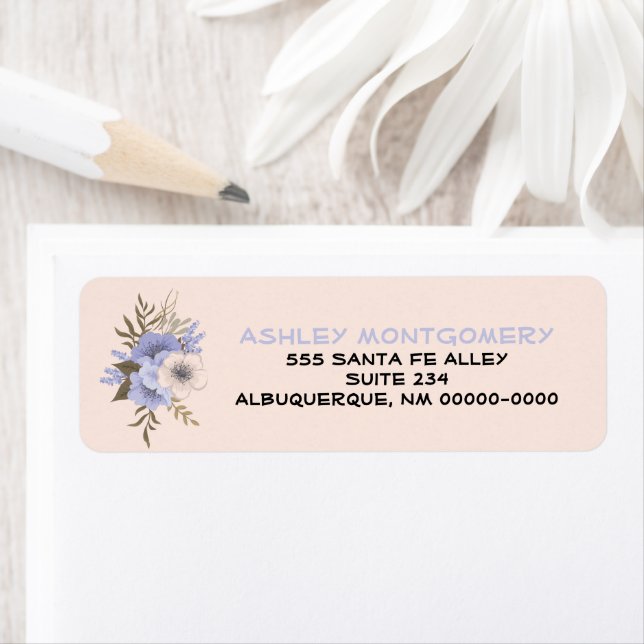 Etiqueta Pastel Violeta Cinco Rosas Selvagens Petais Person (Insitu)