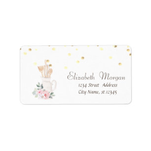 Etiqueta Pastelaria Folha Flores Confetti 