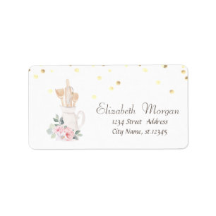 Etiqueta Pastelaria Folha Flores Confetti