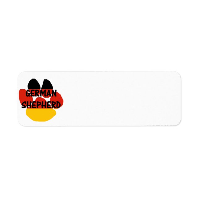 Etiqueta pata de german shepherd com bandeira alemã (Frente)