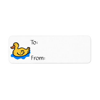 Etiqueta pato de borracha