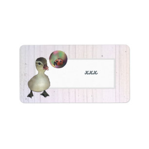 Etiqueta Pato e bolha de sabão