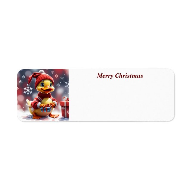 Etiqueta Pato Feliz de Natal (Frente)