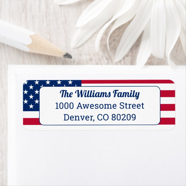 Etiqueta Patrimônio Americano Bandeira Vermelha White Azul (Insitu)