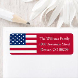 Etiqueta Patrimônio Vermelho Branco Azul EUA Bandeira Ameri