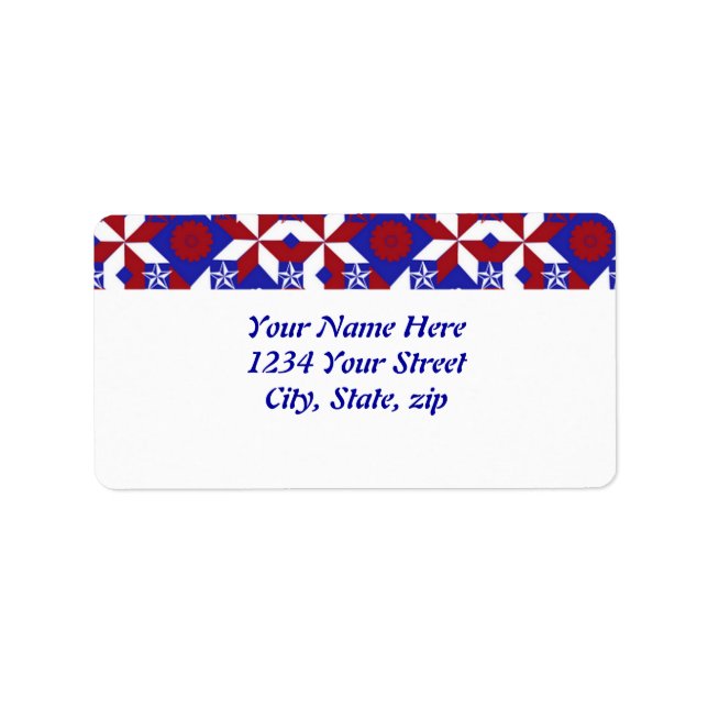 Etiqueta Patriot Quilt personalizado (Frente)