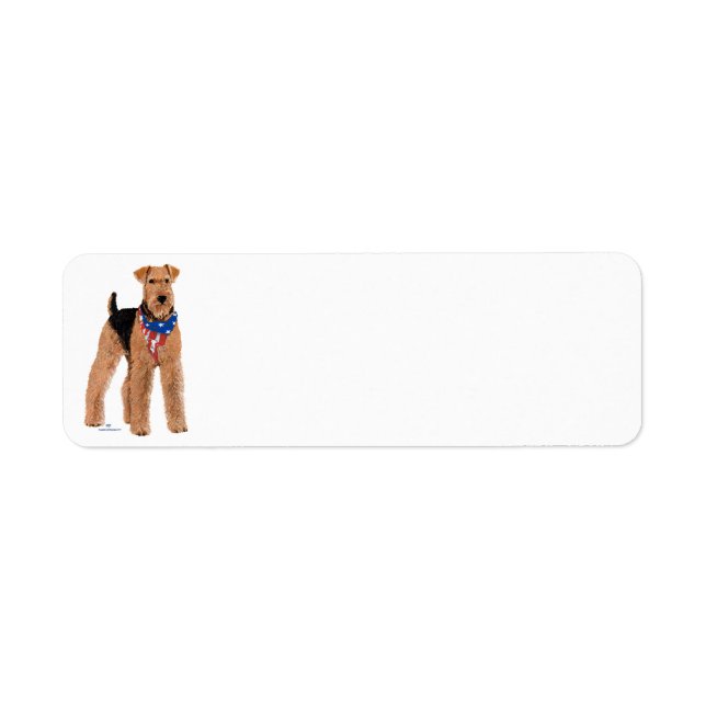 Etiqueta Patriotic Airedale Terrier (Frente)