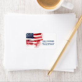 Etiqueta Patriótica American Flag Feliz 4 de julho Personal