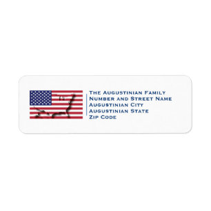 Etiqueta Patriótico  Bandeira Americana  EUA  Regresso Per