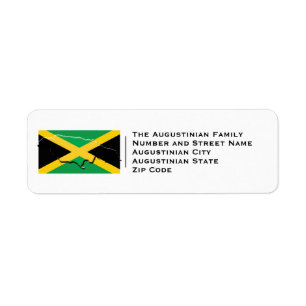 Etiqueta Patriótico Bandeira jamaicana Endereço de devo