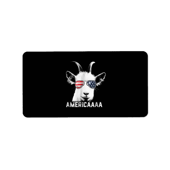 Etiqueta Patriótico Goat Funny Goat America (Frente)