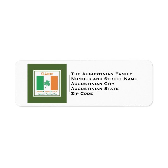 Etiqueta Patriótico | Sláinte | DIA DE SÃO PATRÍCIO (Frente)