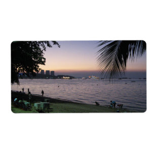 Etiqueta Pattaya Beach Sunset.. Chonburi, Tailândia