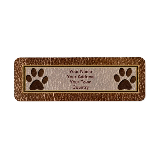 Etiqueta Paw Leather-Look (Frente)