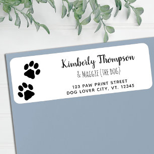 Etiqueta Paw Print New Address Moving Return Address Label