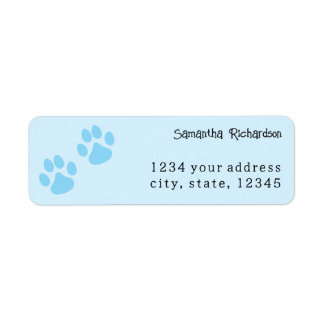 Etiqueta Pawprint Animal Azul-Cinto