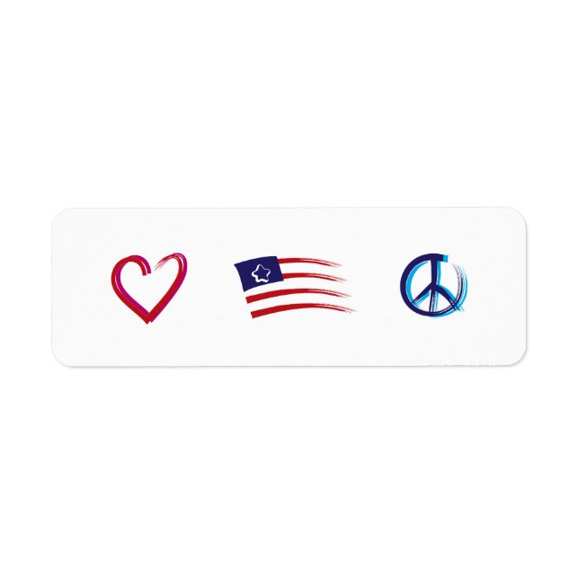 Etiqueta paz amor e esperança (Frente)