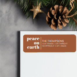 Etiqueta Paz na Terra Endereço de Retorno Minimalista do Na