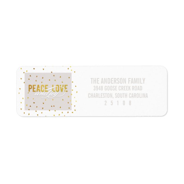 Etiqueta Peace Love and Joy Holiday (Frente)