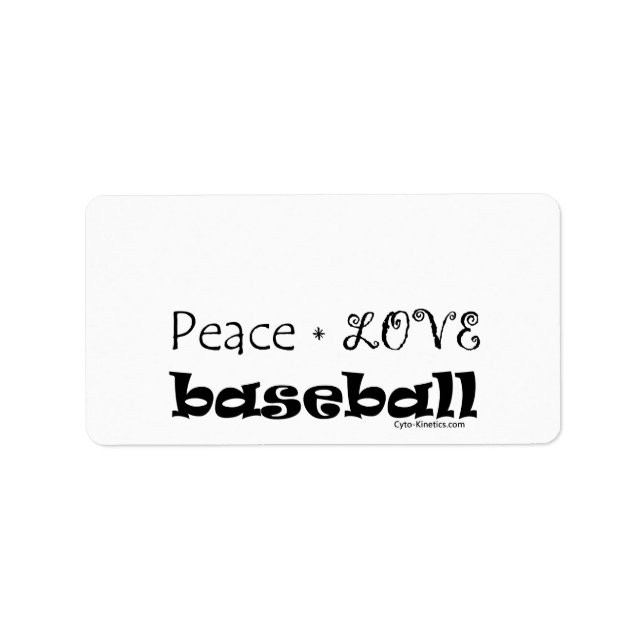 Etiqueta Peace Love Baseball (Frente)
