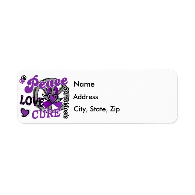 Etiqueta Peace Love Cure 2 Sarcoidose (Frente)