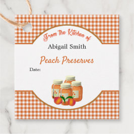 Etiqueta Peach Canning Jar Square Hang