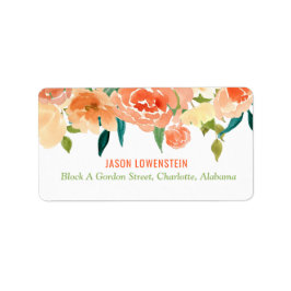 Etiqueta Peach Florals | Casamento