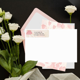 Etiqueta Peach Petals & Cream Return Address Sticker