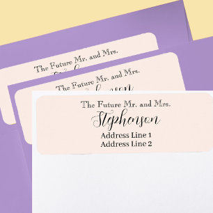 Etiqueta Peach Save The Date Nome Personalizado Endereço de
