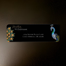 Etiqueta Peacock de Aquarela Elegante