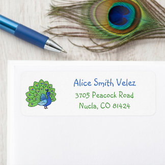 Etiqueta Peacock Return Address Labels