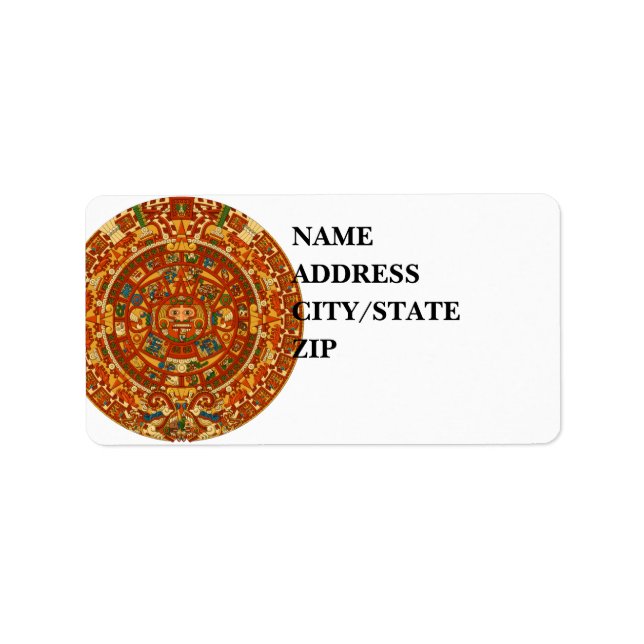 Etiqueta 'Pedra do Calendário Mayan' (Frente)