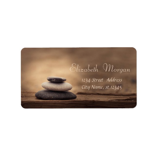 Etiqueta Pedras Zen Terapeuta Marrom (Frente)
