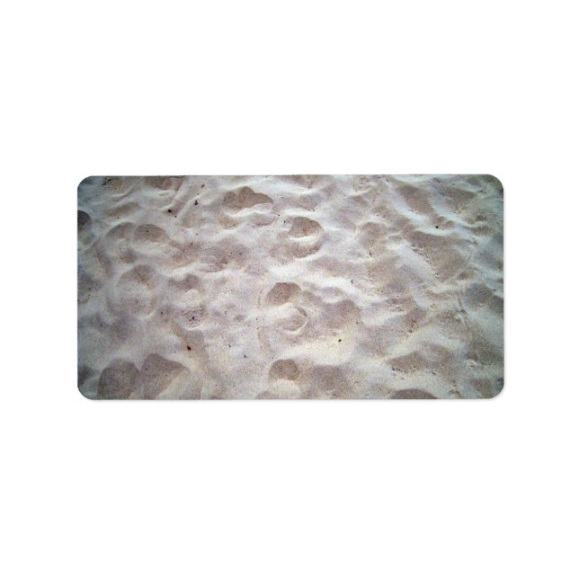 Etiqueta Pegadas na textura da areia (Frente)