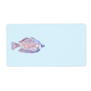 Etiqueta Peixe. Peixe-Arco Vermelho.