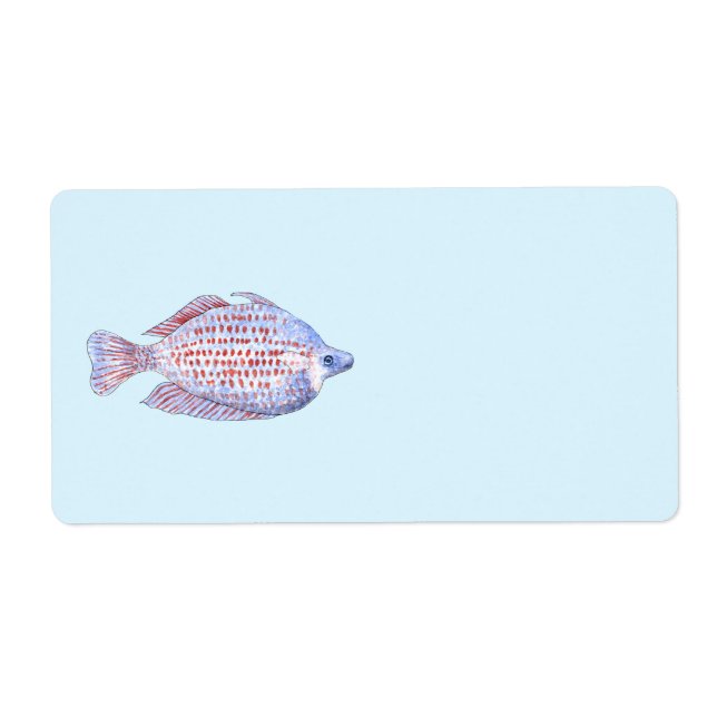 Etiqueta Peixe. Peixe-Arco Vermelho. (Frente)