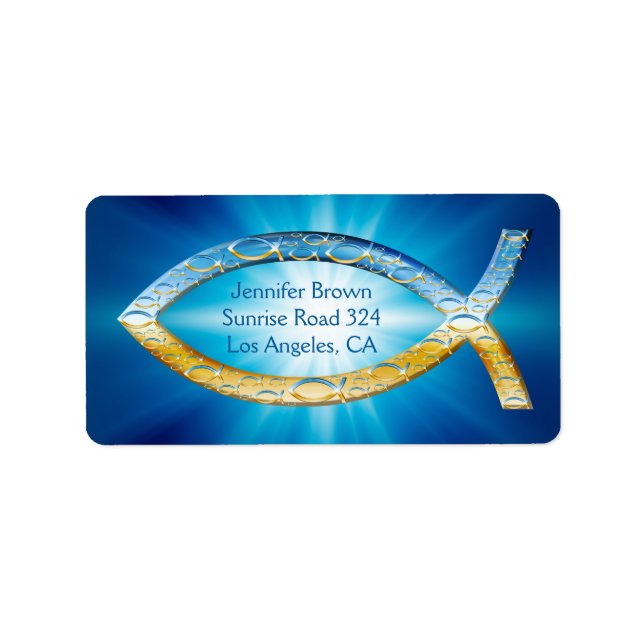 Etiqueta Peixes Cristãos | partilhe sua fé (Frente)