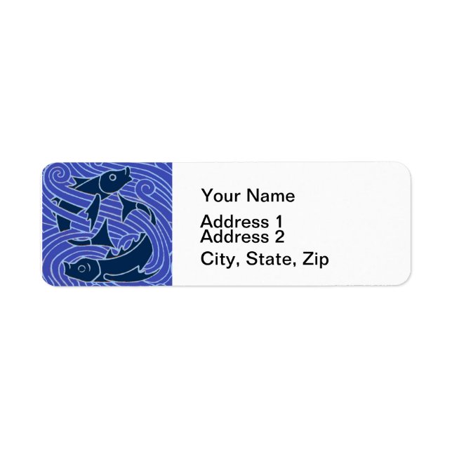 Etiqueta Peixes Nadados Oceano Azul Pesca (Frente)