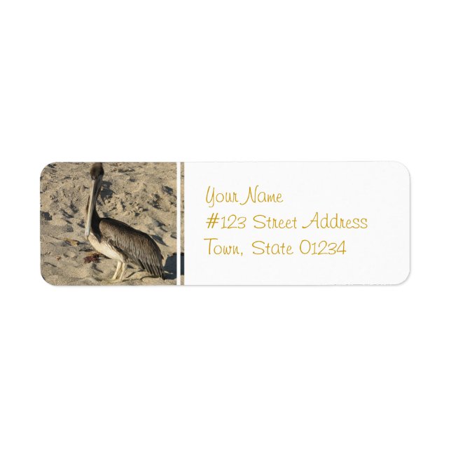 Etiqueta Pelican on Beach Mailing Labs (Frente)