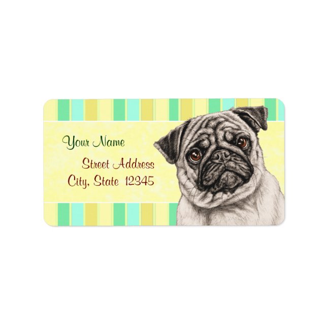 Etiqueta Pencil Pug (Frente)