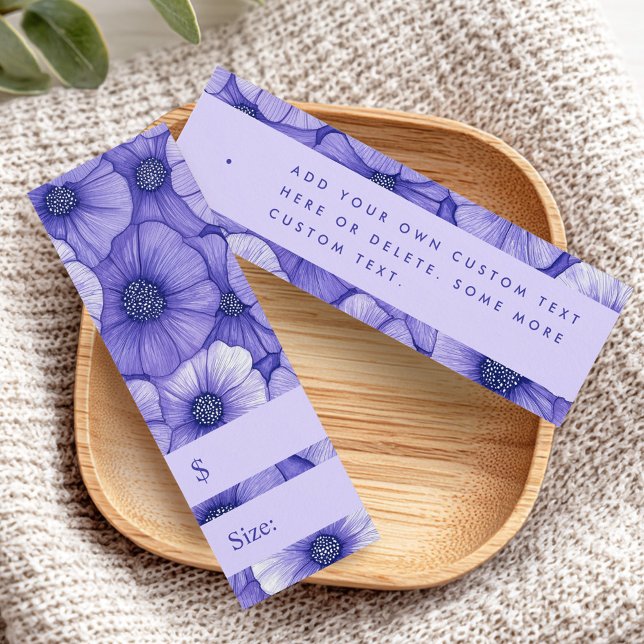 Etiqueta pendente de preço com padrão floral de fl (Purple flowers floral pattern price hang tag)