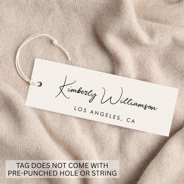 Etiqueta Pendente de Rótulo de Letra Chic Signatur (Empower your name in our signature script as your logo and brand identity)