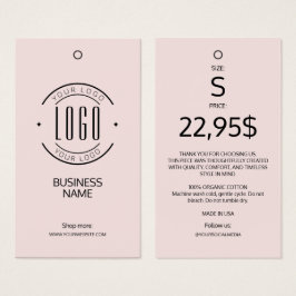 Etiqueta pendente de rótulo de roupa rosa blush co