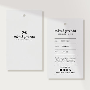 Etiqueta Pendente de Roupa com Preço, Tamanho, Est