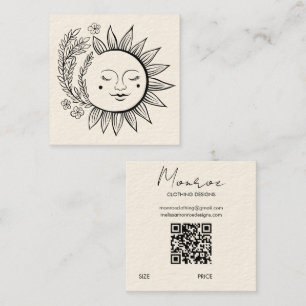 Etiqueta Pendente Floral Sol Boho Arte Linha Códig